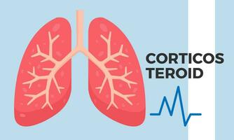 Corticosteroid. Corticosteroid Medical pills in RX prescription drug bottle vector illustration