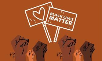 Black lives matter banner for protest, rally or awareness campaign against racial discrimination of dark skin color. vector