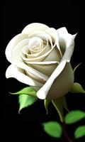 flower white rose on black background, wallpaper, design, AI generated photo