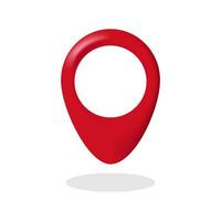 3d vector de GPS icono en rojo color