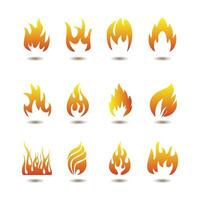 vector flame icons collection orange gradient