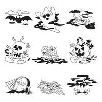 halloween illustration collection set good for social media content, print base application and merchandise. vector