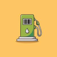 Simple Gas Station Icon Cartoon Illustration vector
