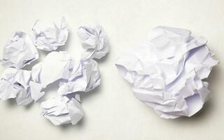 Crumpled white paper photo