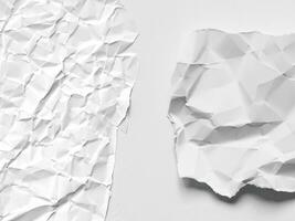 Crumpled white paper photo