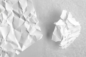 Crumpled white paper photo