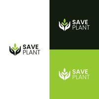 Both hands symbolize a gesture of saving plants. vector