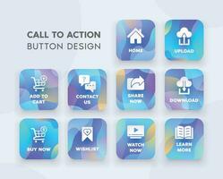 Web Button Design for CTA or Call to Action with Gradient Color and Modern Style vector