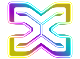 3d rainbow x with lines png