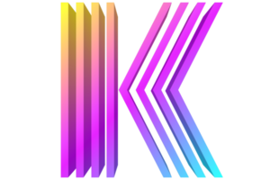 k carta logotipo com colorida linhas png