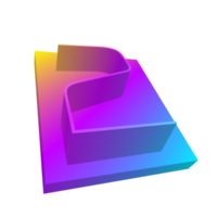 3d rendering number with colorful line png