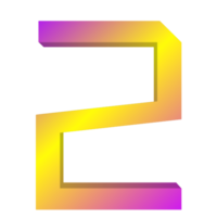 3d rendering number with colorful line png