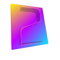 3d rendering number with colorful line png