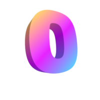 3d rendering number with colorful line png