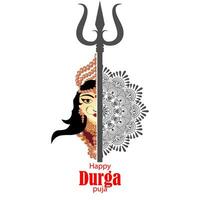 Happy Durga Puja Illustration Background Design vector