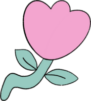 linda flor florecer garabatear logo pegatina personaje png