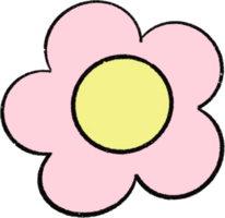 linda flor florecer garabatear logo pegatina personaje png