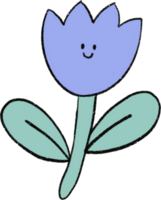 linda flor florecer garabatear logo pegatina personaje png