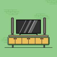 Tv cabinet design vector