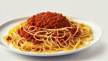 Spaghetti isolated on white background. Ai Generative photo