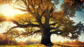 árbol en otoño. ai generativo foto