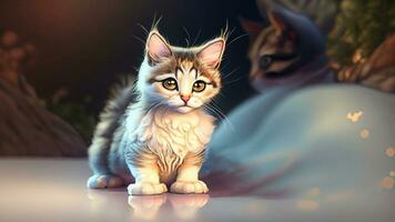 Charming Little Cat. Ai Generative photo
