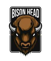 bisonte logo plantilla, vector dibujo