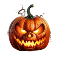 halloween burining scary pumpkin ai generative png