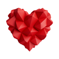 san valentin día 3d estéreo amor rojo corazón ai generativo png