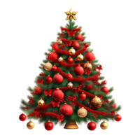 Natale decorazione albero ornamenti e rosso palle ai generativo png