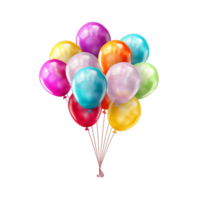 Birthday party colorful balloons ai generative png