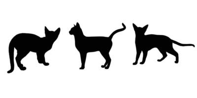 Cat silhouettes vector art, hand drawn cat silhouette