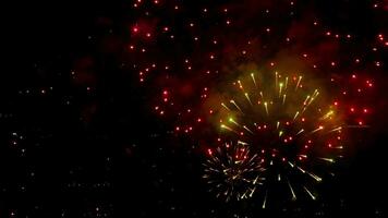 celebracion, vistoso fuegos artificiales a noche. fiesta evento concepto video