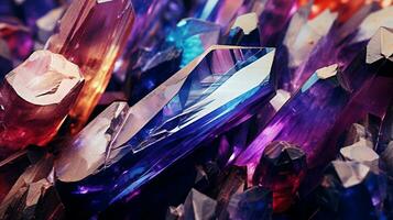 Close up of colorful crystals background AI Generated photo