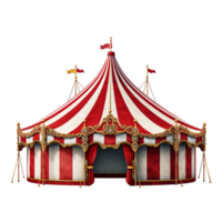 een rood en wit circus tent ai generatief png