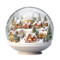 Weihnachten Winter Dorf im Schnee Ball ai generativ png