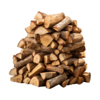 Firewood stack isolated object transparent background ai generative png