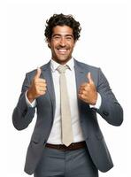 Ai Generative photo confident young businessman in suit standing