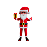 Papai Noel fofa caixa de presente ai generativo png