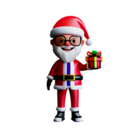 Kerstman schattig giftbox ai generatief png