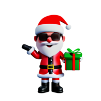 Papá Noel linda caja de regalo ai generativo png