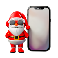 de kerstman schattig telefoon mockup ai generatief png