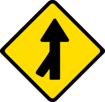 Lanes merging left, Road signs, warning signs icons. png