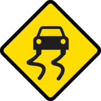 Slippery road, Road signs, warning signs icons. png