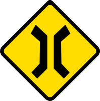 Narrow bridge, Road signs, warning signs icons. png