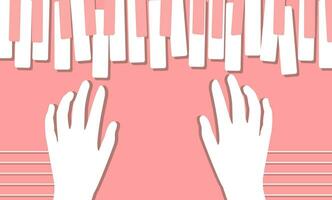 hands key piano vector