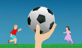 fútbol americano niños jugar vector