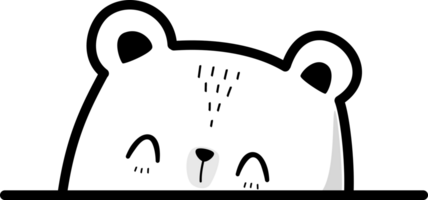 white teddy bear sneak cartoon illustration png