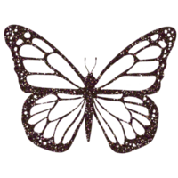 negro mariposa Brillantina en transparente antecedentes. mariposa icono.diseño para decoración, fondo, fondo de pantalla, ilustración png