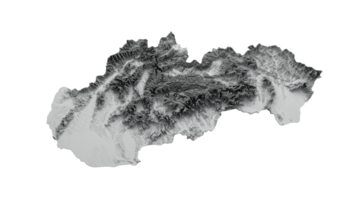 Slovakia Map Slovakia Flag Shaded relief Color Height map 3d illustration png
